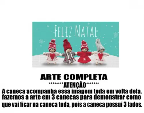 Caneca Polímero Feliz Natal Personalizada