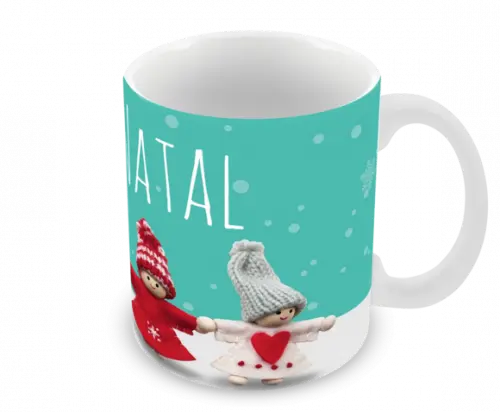 Caneca Polímero Feliz Natal Personalizada