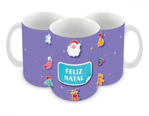 Caneca Polímero Feliz Natal Personalizada