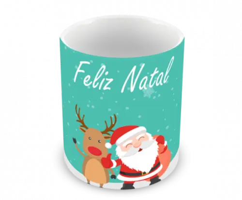 Caneca Polímero Feliz Natal Personalizada