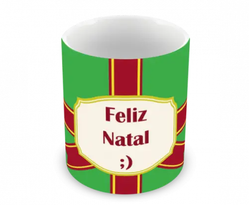 Caneca Polímero Feliz Natal Personalizada