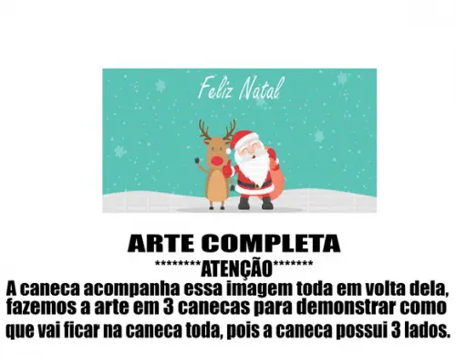 Caneca Polímero Feliz Natal Personalizada