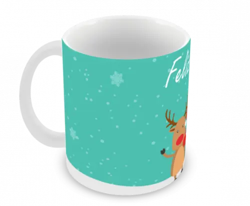 Caneca Polímero Feliz Natal Personalizada