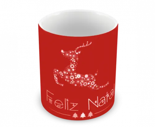 Caneca Polímero Feliz Natal Personalizada