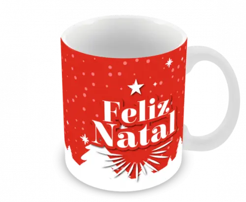 Caneca Polímero Feliz Natal Personalizada