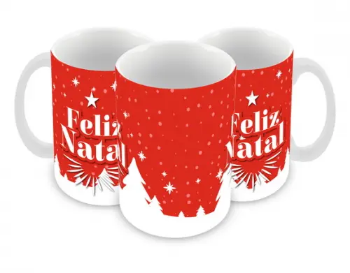 Caneca Polímero Feliz Natal Personalizada