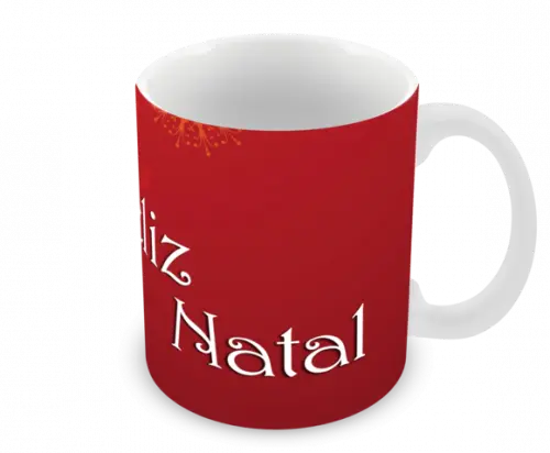 Caneca Polímero Feliz Natal Personalizada