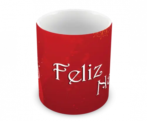 Caneca Polímero Feliz Natal Personalizada