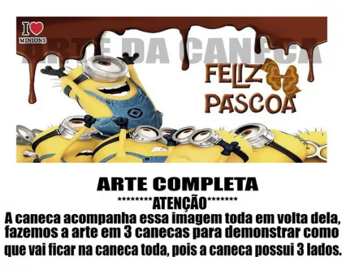 Caneca Polímero Feliz Páscoa Personalizada