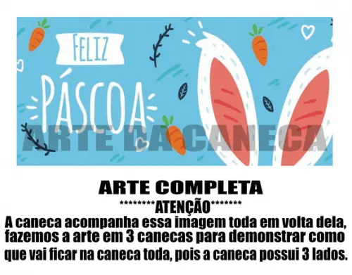 Caneca Polímero Feliz Páscoa Personalizada