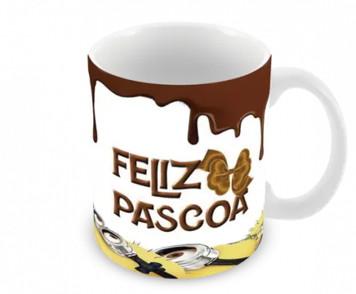 Caneca Polímero Feliz Páscoa Personalizada