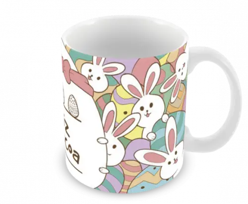 Caneca Polímero Feliz Páscoa Personalizada
