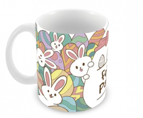 Caneca Polímero Feliz Páscoa Personalizada