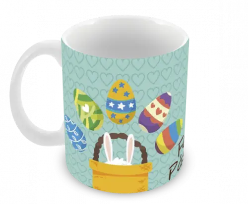 Caneca Polímero Feliz Páscoa Personalizada
