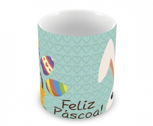 Caneca Polímero Feliz Páscoa Personalizada