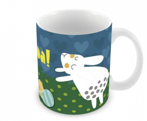 Caneca Polímero Feliz Páscoa Personalizada
