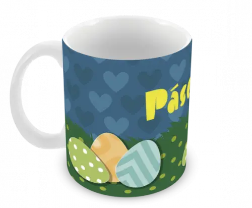 Caneca Polímero Feliz Páscoa Personalizada
