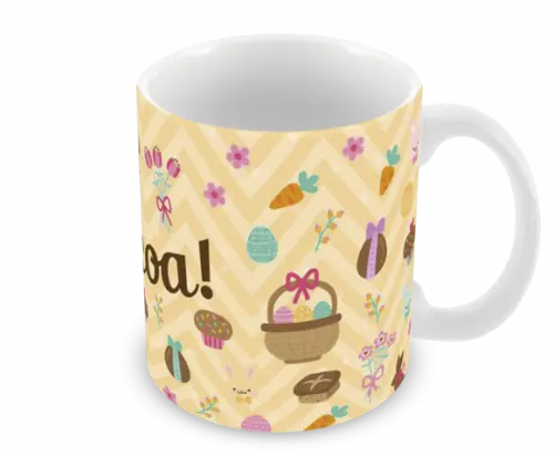 Caneca Polímero Feliz Páscoa Personalizada