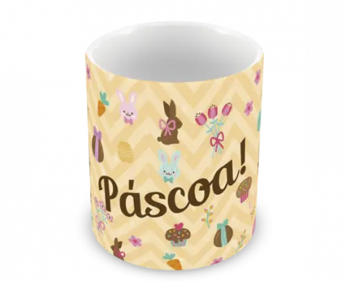 Caneca Polímero Feliz Páscoa Personalizada