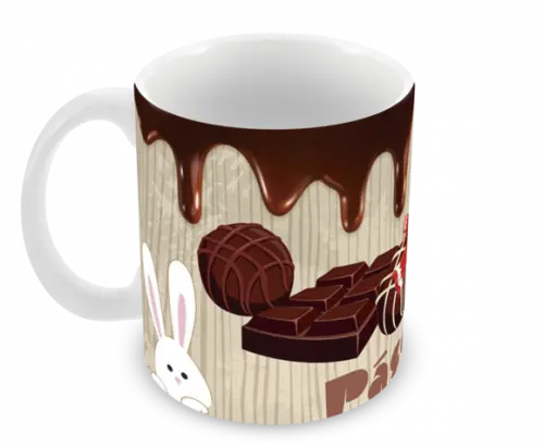 Caneca Polímero Feliz Páscoa Personalizada