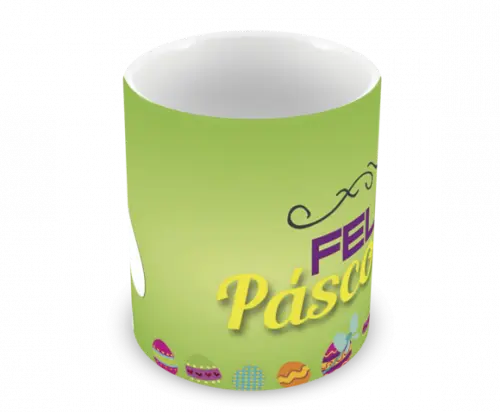 Caneca Polímero Feliz Páscoa Personalizada