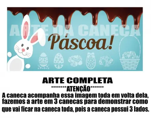 Caneca Polímero Feliz Páscoa Personalizada