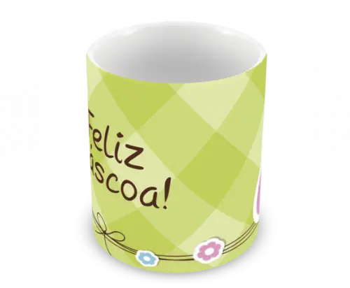 Caneca Polímero Feliz Páscoa Personalizada