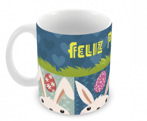 Caneca Polímero Feliz Páscoa Personalizada