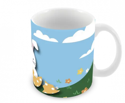 Caneca Polímero Feliz Páscoa Personalizada