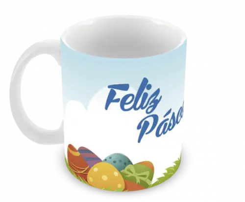 Caneca Polímero Feliz Páscoa Personalizada