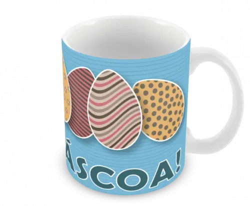 Caneca Polímero Feliz Páscoa Personalizada