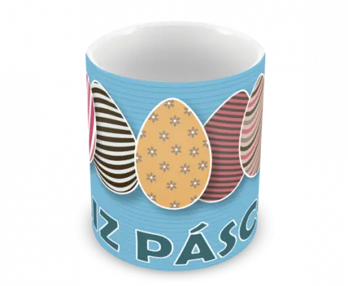 Caneca Polímero Feliz Páscoa Personalizada