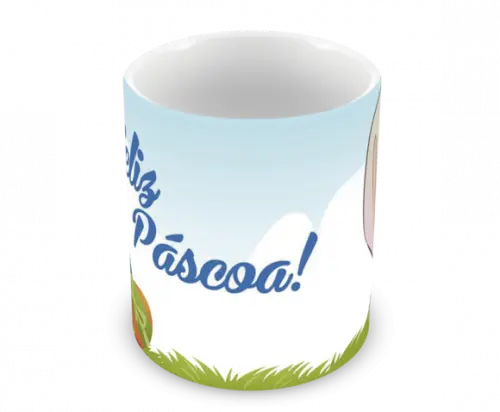 Caneca Polímero Feliz Páscoa Personalizada