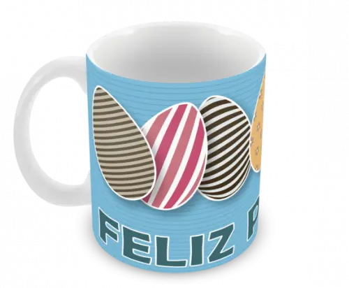 Caneca Polímero Feliz Páscoa Personalizada