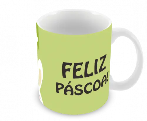 Caneca Polímero Feliz Páscoa Personalizada