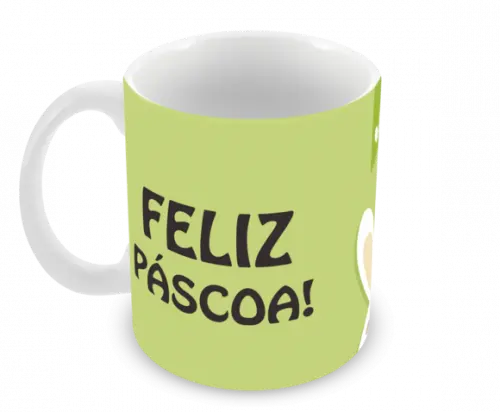 Caneca Polímero Feliz Páscoa Personalizada
