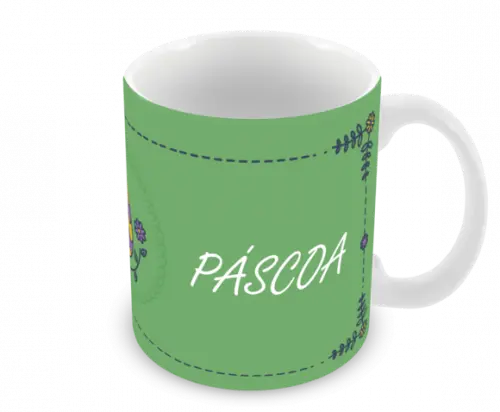 Caneca Polímero Feliz Páscoa Personalizada