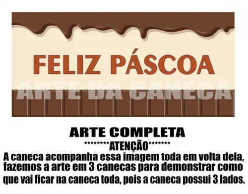 Caneca Polímero Feliz Páscoa Personalizada