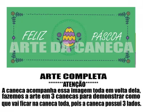 Caneca Polímero Feliz Páscoa Personalizada