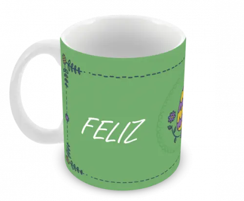 Caneca Polímero Feliz Páscoa Personalizada