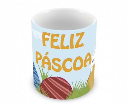 Caneca Polímero Feliz Páscoa Personalizada