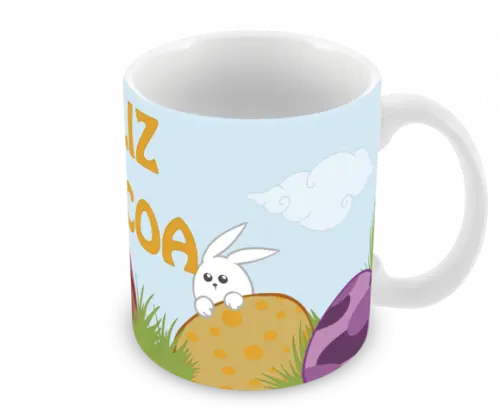 Caneca Polímero Feliz Páscoa Personalizada
