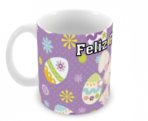 Caneca Polímero Feliz Páscoa Personalizada