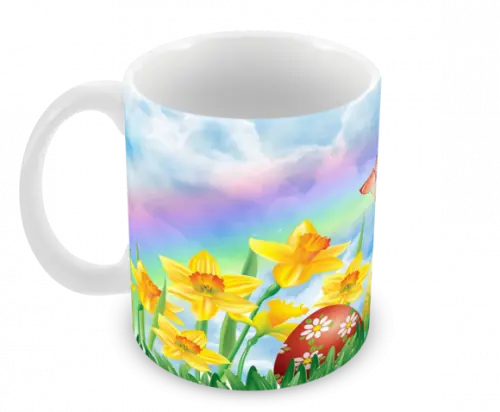 Caneca Polímero Feliz Páscoa Personalizada