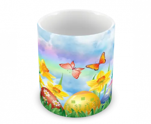 Caneca Polímero Feliz Páscoa Personalizada