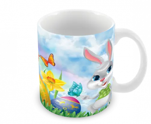 Caneca Polímero Feliz Páscoa Personalizada