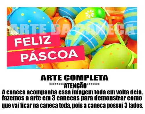 Caneca Polímero Feliz Páscoa Personalizada