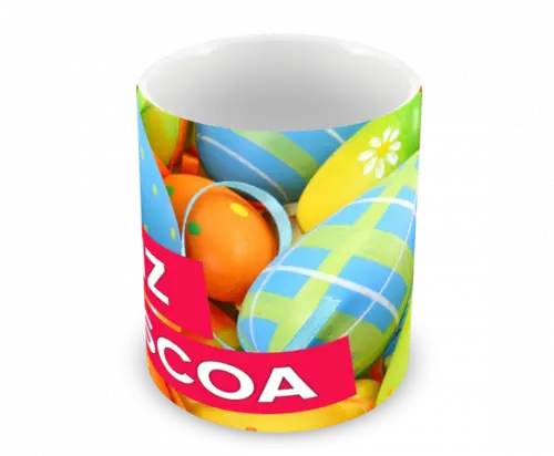 Caneca Polímero Feliz Páscoa Personalizada