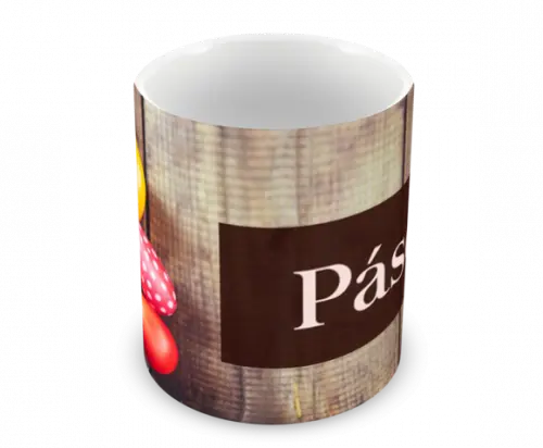 Caneca Polímero Feliz Páscoa Personalizada