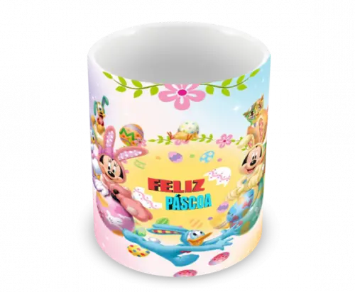 Caneca Polímero Feliz Páscoa Personalizada